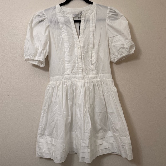 NWT English Factory White Poplin Bib Fit & Flare Dress - Picture 4 of 8